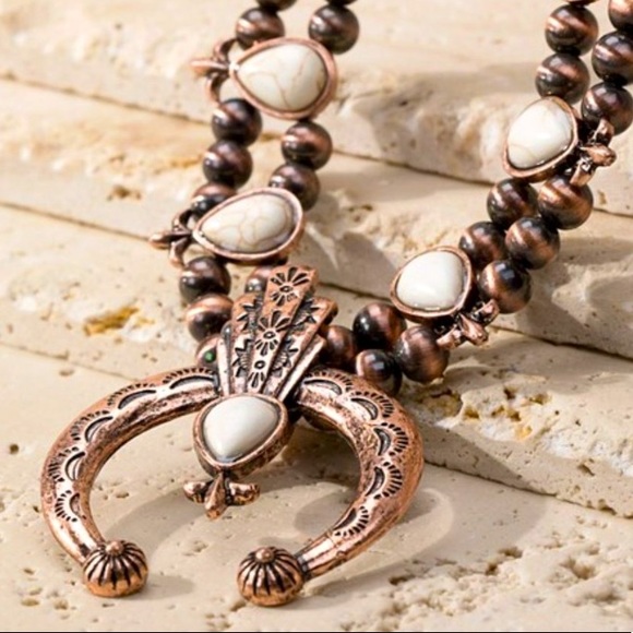 Bronze & Navajo Pearl Squash Bottom Necklace